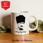 Atatürk Kalpaklı Silüeti Kupa Bardak